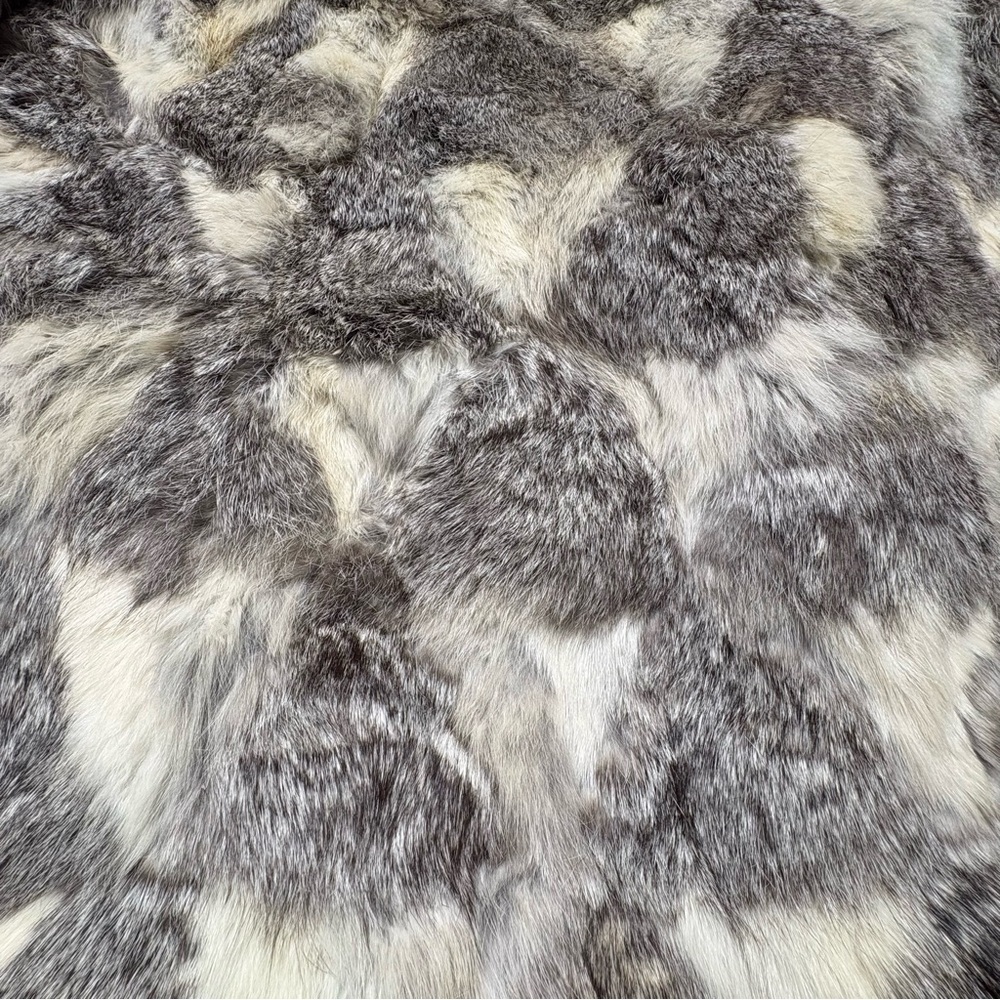 Vintage 70s Golden Swallow 70s White Rabbit Fur Coat Elegant Collar S/M - Picture 15 of 17